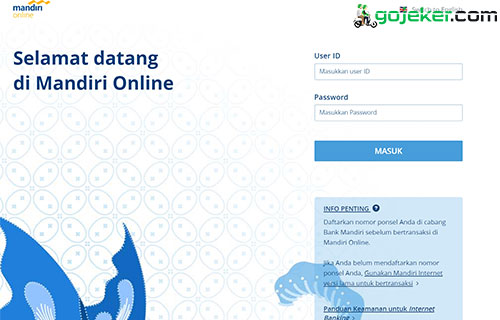 Cara Top Up Gojek Driver Internet Banking Mandiri Online