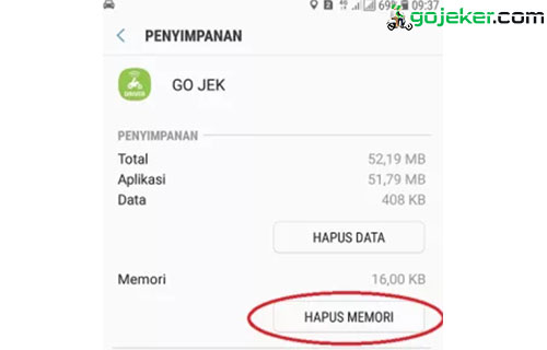 Hapus Data Aplikasi Gojek