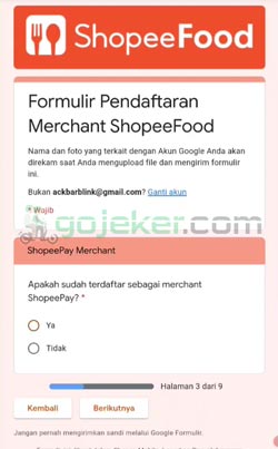4 Isi Pertanyaan Apakah Anda Terdaftar Merchant ShopeePay